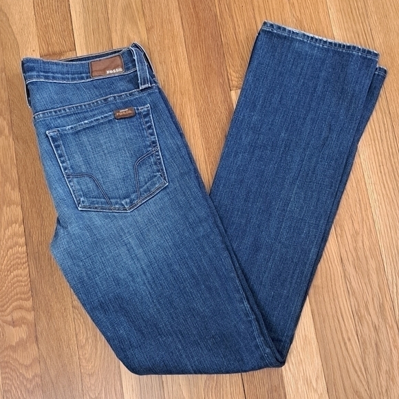 Fossil Women's Size 27 Boyfriend Distressed Denim Jeans 8" Rise Western Cowgirl - Picture 1 of 14